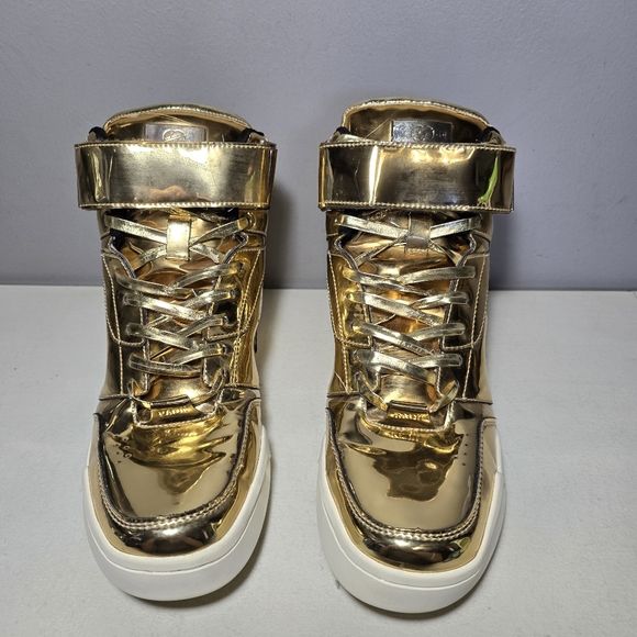 RADII Liquid Gold Bar Lace Up Hook & Loop High Top Sneakers Shoes Men's Size 9 - Picture 3 of 14